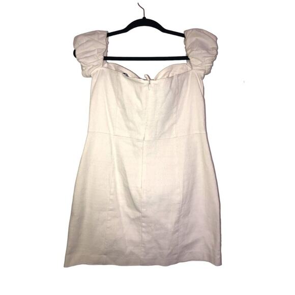 ZARA Off The Shoulder Puff Sleeves Mini Dress With Detail L - Picture 10 of 11